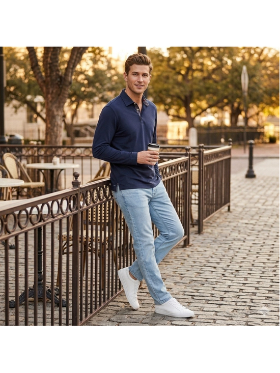 UNTUCKit Other - Untuckit Long Sleeve Damaschino Reg. Fit Shirt Placket Navy Size Medium